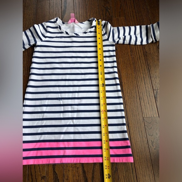 Lilly Pulitzer Girls M (6-7) Little Devon Dress Resort White Serene Stripe - Picture 8 of 13